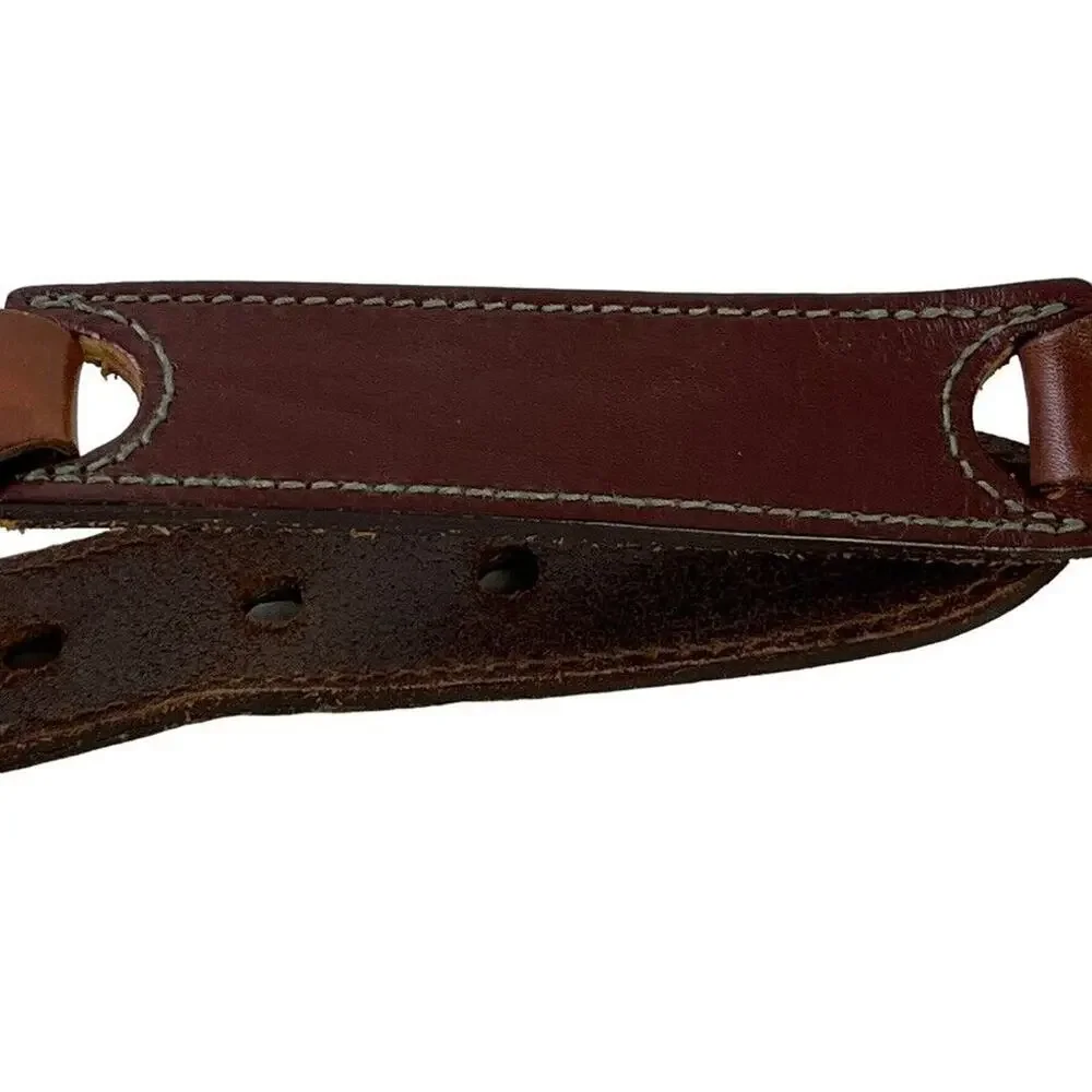 Fossil Womens Leather Brown Tan Gold Tone Buckle Adjustable 1.25